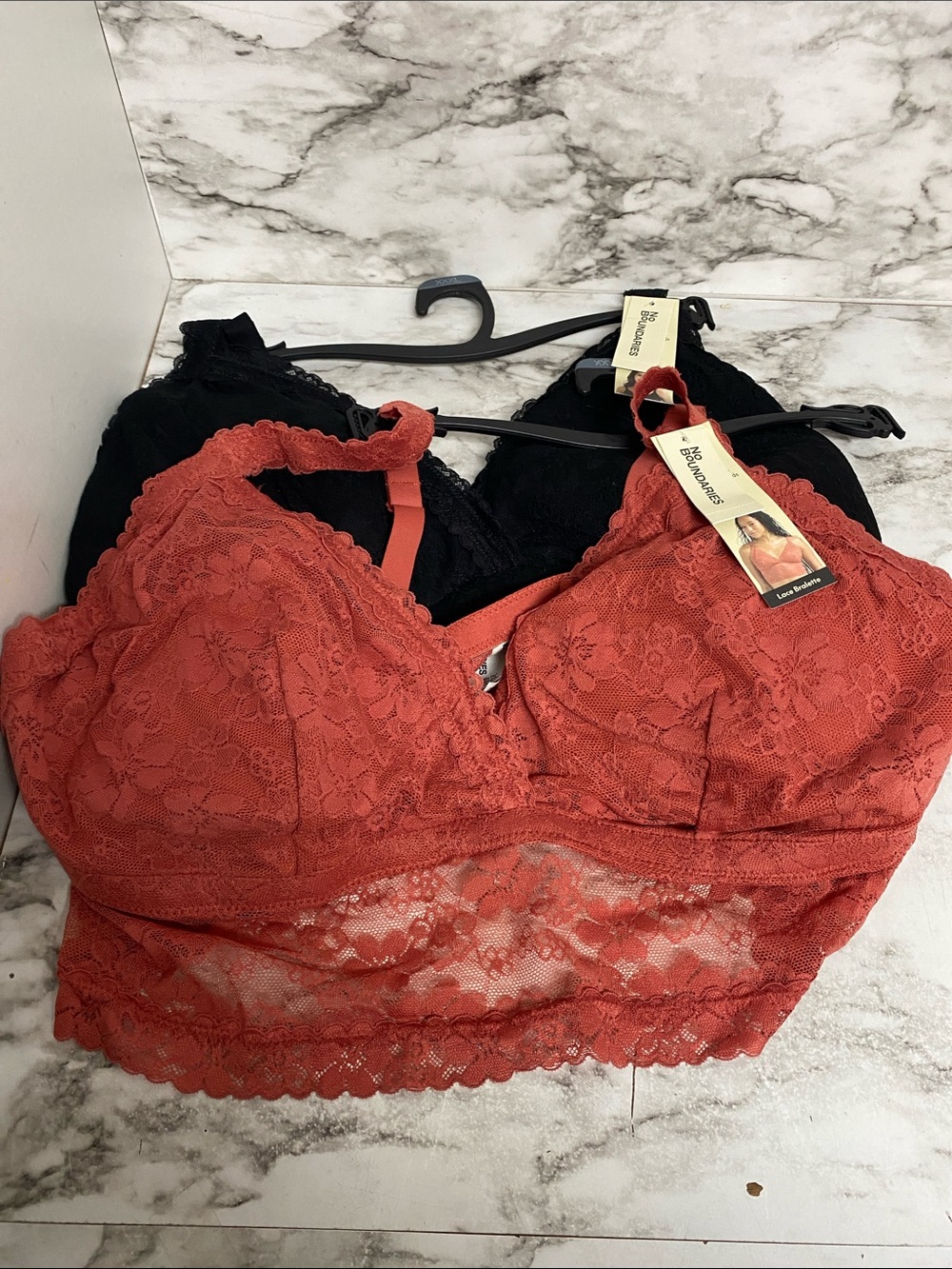 No Boundaries Lace Longline Bralette in Rust and Black